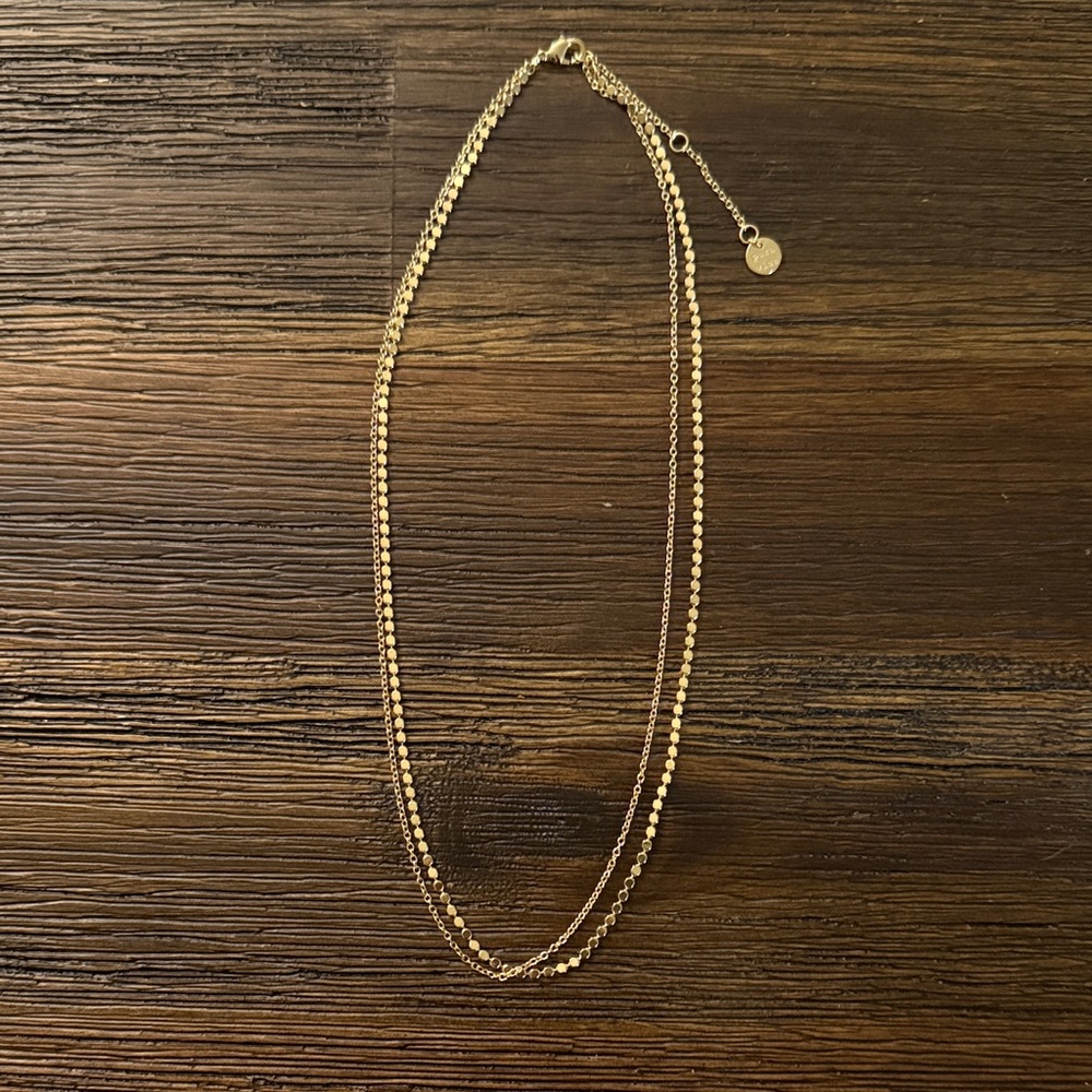 Pura Vida Gold Tone Double Chain 16” Necklace w/ 2” Extender